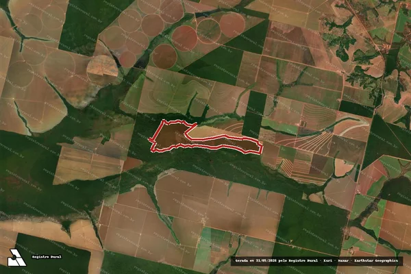 Imagem de satélite de Infração Ambiental em Bom Jesus do Araguaia - MT