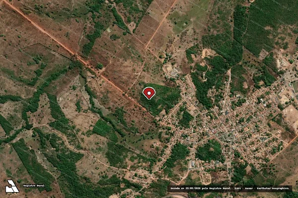 Imagem de satélite de Infração Ambiental em Dueré - TO (marcador da localização)