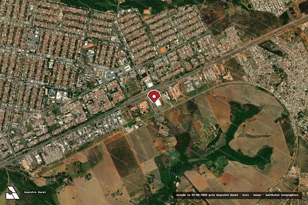Imagem de satélite de Infração referente a Qualidade Ambiental em Brasília - DF (marcador da localização)