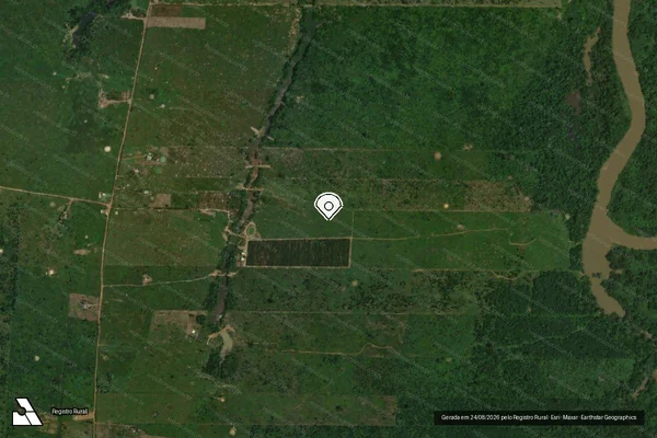 Imagem de satélite de Infração Ambiental em Porto Velho - RO (marcador da localização)