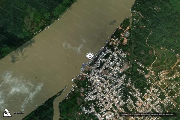 Imagem de satélite — Embargo IBAMA — Infração da Flora — Beruri/AM