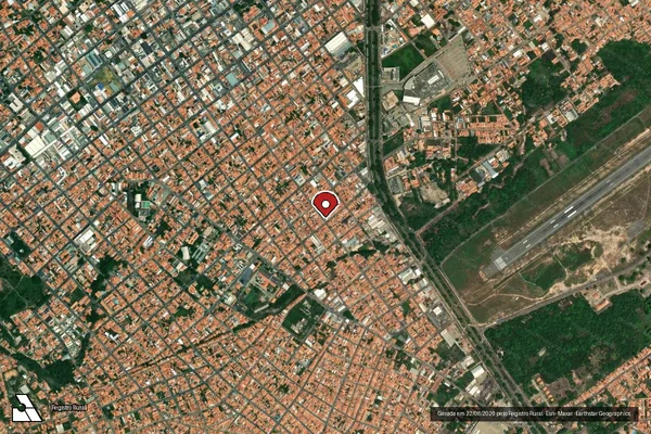 Imagem de satélite de Infração Ambiental em Imperatriz - MA (marcador da localização)