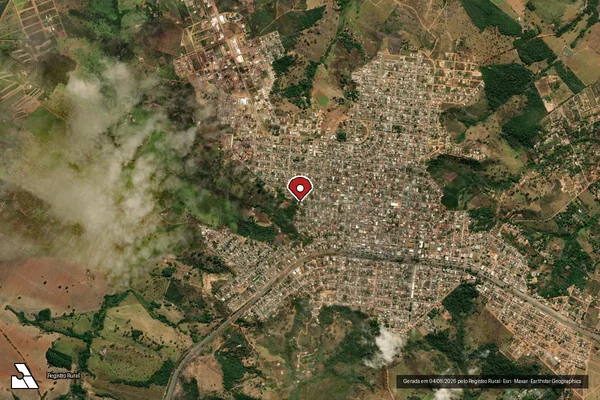 Imagem de satélite de Infração da Fauna em Alexânia - GO (marcador da localização)