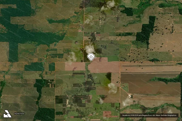 Imagem de satélite de Infração Ambiental em Vilhena - RO (marcador da localização)