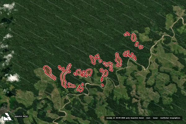 Imagem de satélite de Infração da Flora em Jordão - AC