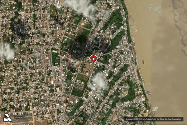 Imagem de satélite de Infração Ambiental em Humaitá - AM (marcador da localização)