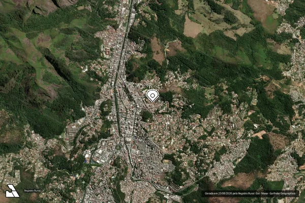 Imagem de satélite de Infração do CTF(Não Classificada-Móvel) em Nova Friburgo - RJ (marcador da localização)