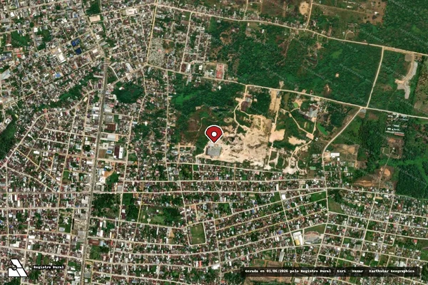 Imagem de satélite de Infração referente a Qualidade Ambiental em Tabatinga - AM (marcador da localização)
