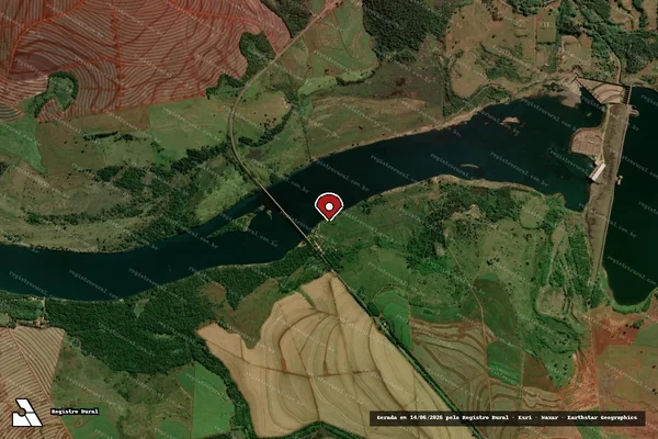 Imagem de satélite de Infração da Flora em Porecatu - PR (marcador da localização)