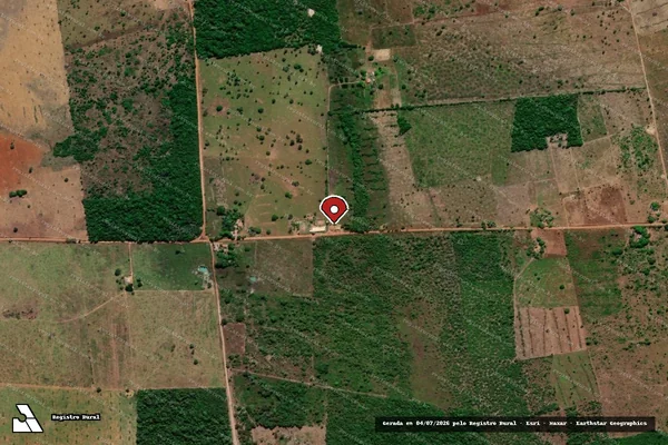 Imagem de satélite de Infração da Flora em Santa Terezinha - MT (marcador da localização)