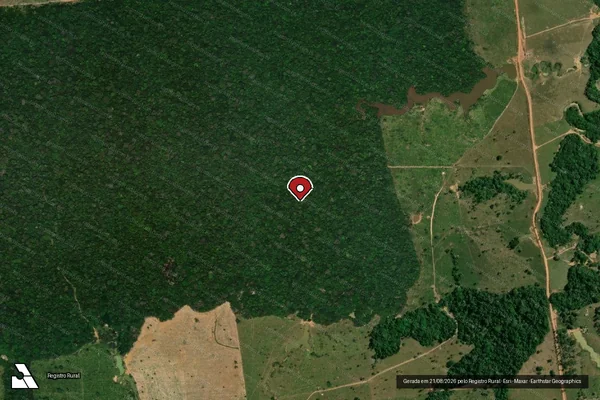 Imagem de satélite de Infração da Flora em Porto Velho - RO (marcador da localização)