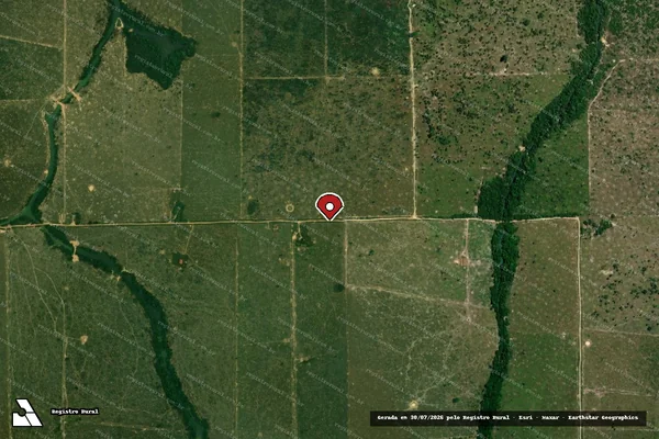 Imagem de satélite de Infração Ambiental em Porto Velho - RO (marcador da localização)