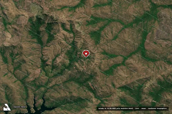 Imagem de satélite de Infração da Flora em Colinas do Sul - GO (marcador da localização)