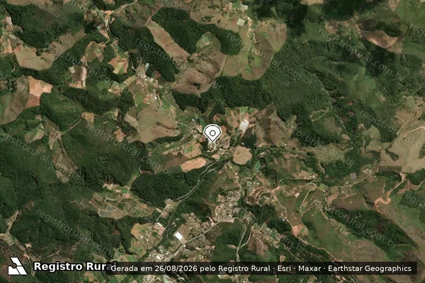 Imagem de satélite de Infração da Fauna em Nova Friburgo - RJ (marcador da localização)