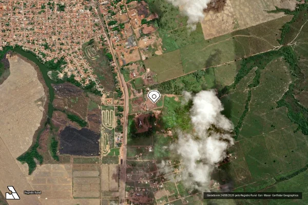 Imagem de satélite de Infração Ambiental em Goianésia do Pará - PA (marcador da localização)
