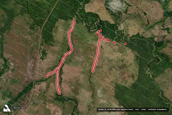 Imagem de satélite — Embargo IBAMA — Infração Ambiental — Couto Magalhães/TO