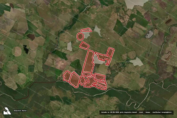 Imagem de satélite — Embargo IBAMA — Infração da Flora - Uruguaiana/RS