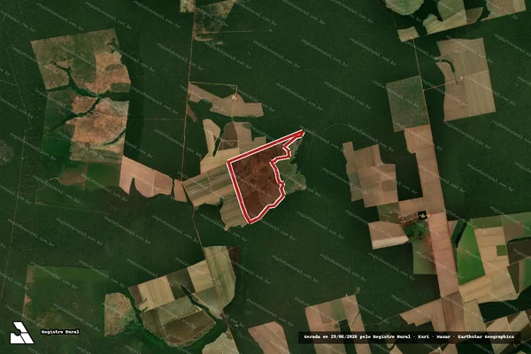 Imagem de satélite — Embargo IBAMA — Infração da Flora - Nova Maringá/MT