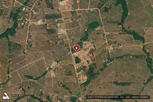 Imagem de satélite de Infração Ambiental em Cotriguaçu - MT (marcador da localização)