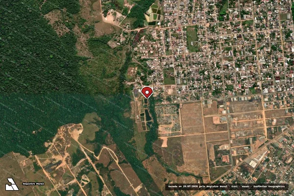 Imagem de satélite de Infração referente a Qualidade Ambiental em Humaitá - AM (marcador da localização)
