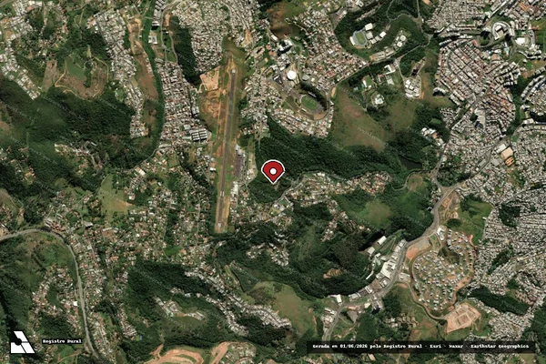 Imagem de satélite de Infração Ambiental em Juiz de Fora - MG (marcador da localização)