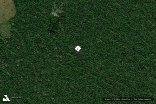Imagem de satélite de Infração Ambiental em Cruzeiro do Sul - AC (marcador da localização)