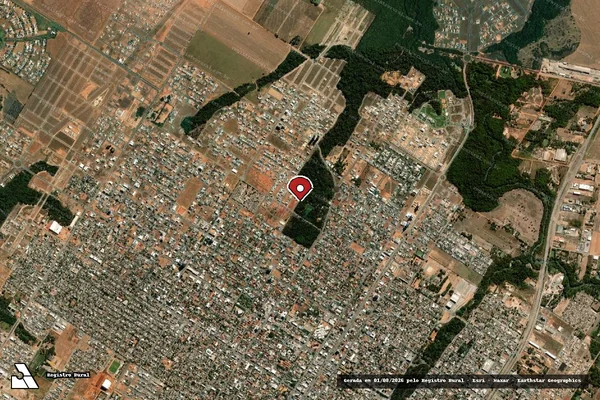 Imagem de satélite de Infração Ambiental em Sorriso - MT (marcador da localização)