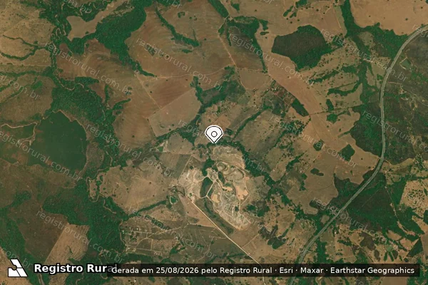 Imagem de satélite de Infração Ambiental em Professor Jamil - GO (marcador da localização)