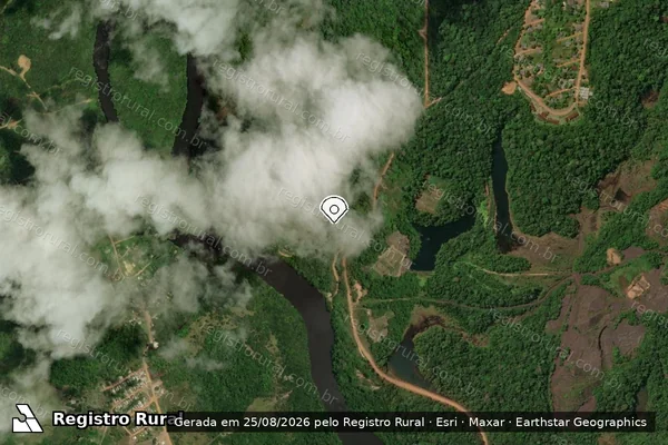Imagem de satélite de Infração Ambiental em Serra do Navio - AP (marcador da localização)
