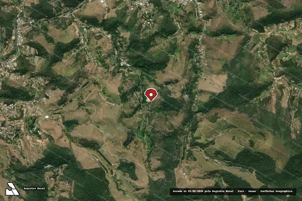 Imagem de satélite de Infração Ambiental em São José do Vale do Rio Preto - RJ (marcador da localização)