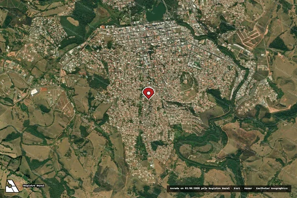 Imagem de satélite de Infração da Fauna em São Lourenço - MG (marcador da localização)