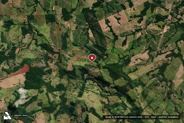 Imagem de satélite de Infração Ambiental em Guarapuava - PR (marcador da localização)