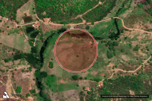 Imagem de satélite — Embargo IBAMA — Desmatamento - Cajazeiras/PB