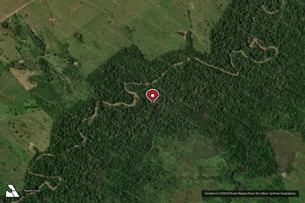 Imagem de satélite de Infração Ambiental em Rio Branco - AC (marcador da localização)