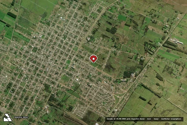 Imagem de satélite de Infração da Fauna em Santa Vitória do Palmar - RS (marcador da localização)