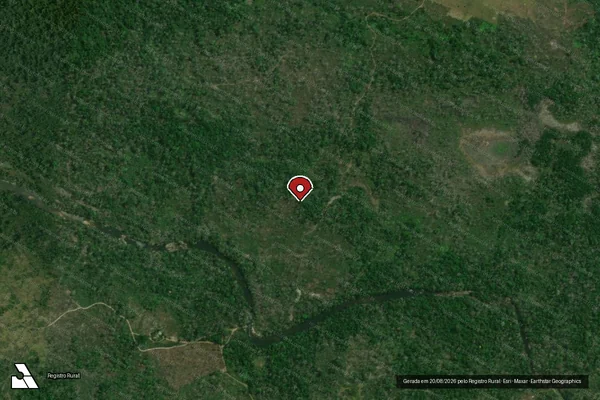 Imagem de satélite de Infração Ambiental em Caracaraí - RR (marcador da localização)