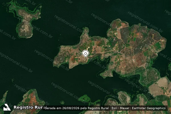 Imagem de satélite de Infração Ambiental em Boqueirão - PB (marcador da localização)