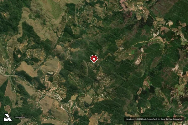 Imagem de satélite de Infração Ambiental em Venda Nova do Imigrante - ES (marcador da localização)