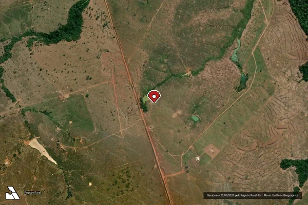 Imagem de satélite de Infração da Flora em Lábrea - AM (marcador da localização)