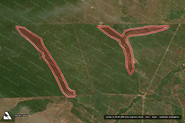 Imagem de satélite de Infração Ambiental em Vila Rica - MT