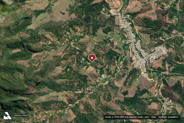 Imagem de satélite de Infração da Fauna em Alto Jequitibá - MG (marcador da localização)