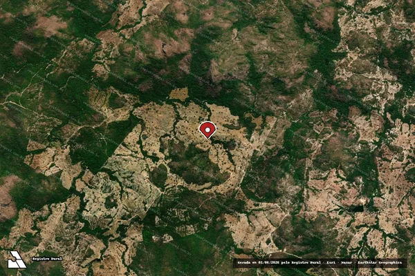 Imagem de satélite de Infração da Flora em Faina - GO (marcador da localização)