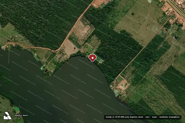 Imagem de satélite de Infração Ambiental em Itapuã do Oeste - RO (marcador da localização)