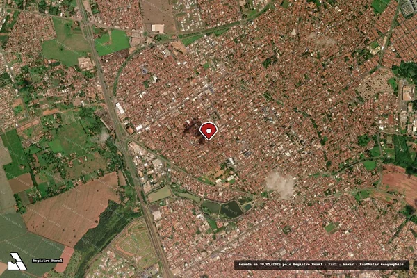 Imagem de satélite de Infração da Fauna em Barretos - SP (marcador da localização)