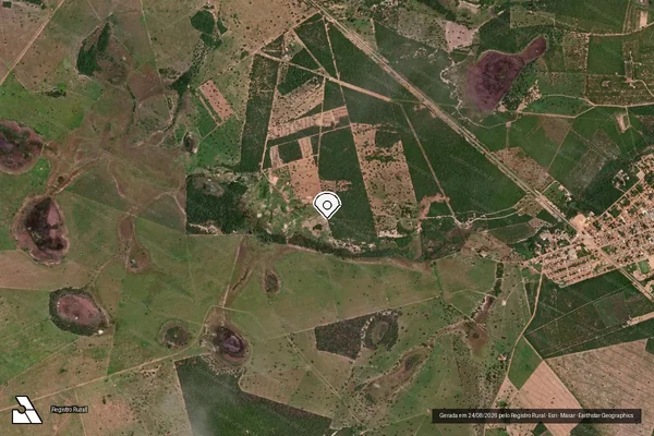 Imagem de satélite — Embargo IBAMA — Infração Ambiental - Peixe/TO