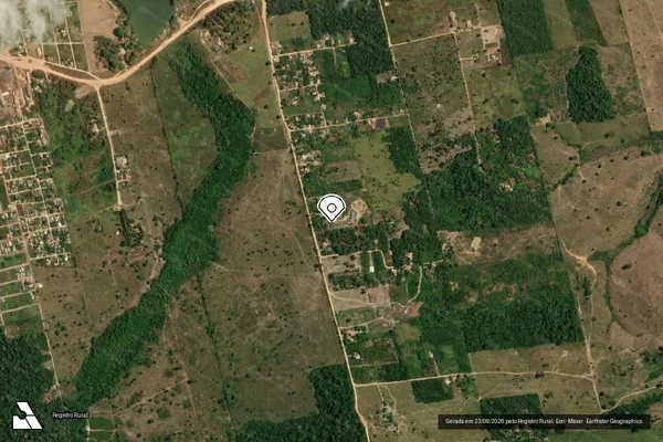 Imagem de satélite de Infração da Flora em Uruará - PA (marcador da localização)
