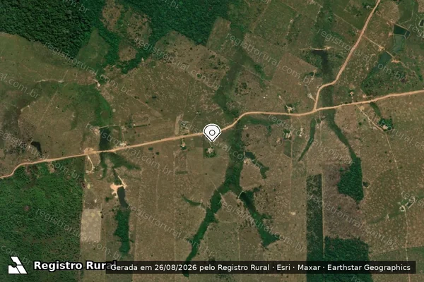 Imagem de satélite de Infração da Flora em Machadinho D'Oeste - RO (marcador da localização)
