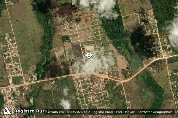 Imagem de satélite de Infração da Flora em Uruará - PA (marcador da localização)
