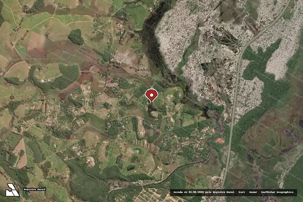 Imagem de satélite de Infração Ambiental em Viana - ES (marcador da localização)