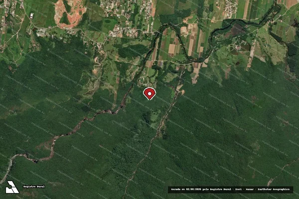 Imagem de satélite de Infração da Flora em Santo Amaro da Imperatriz - SC (marcador da localização)